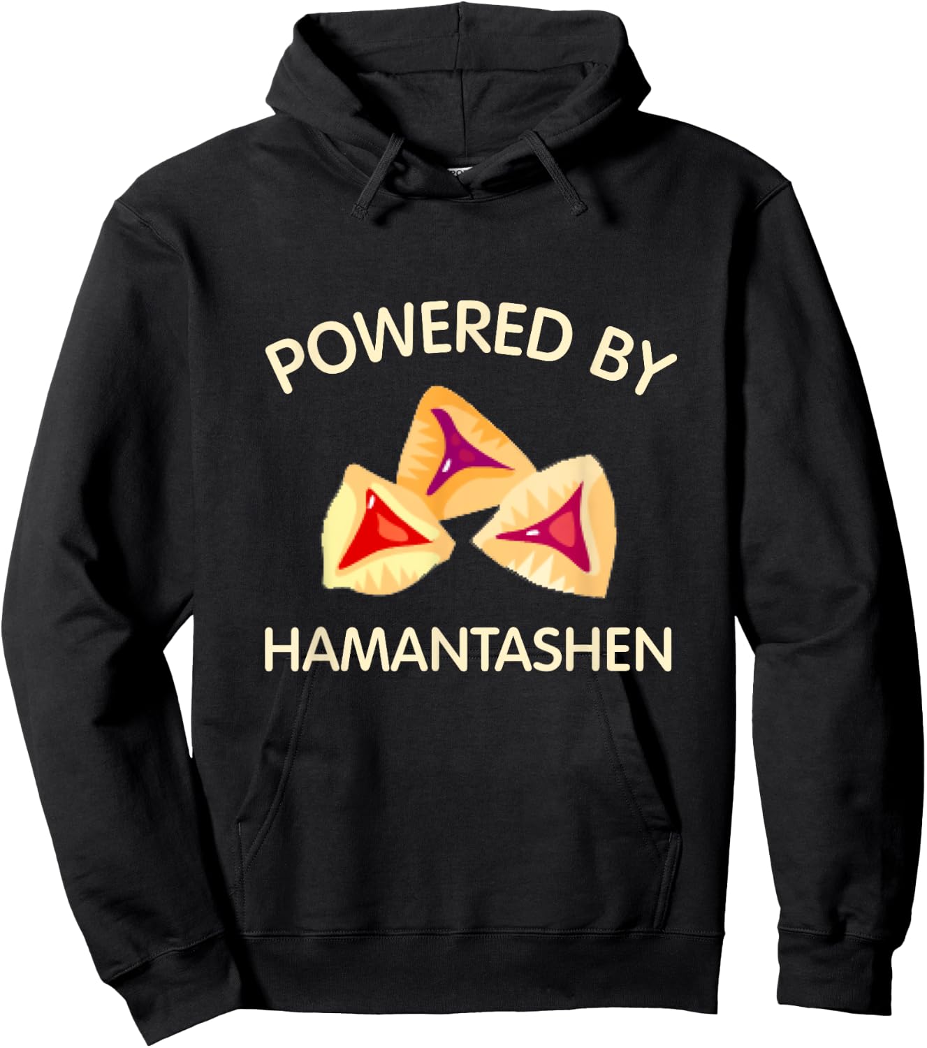 Powered By Hamantashen Happy Purim Costume Party Jewish Hoodie - Hoodie | Black