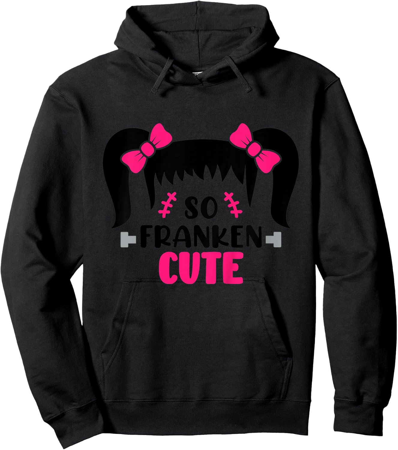 Kids So Franken Cute Toddler Girl Halloween Costume Scary Funny Hoodie - Hoodie | Black