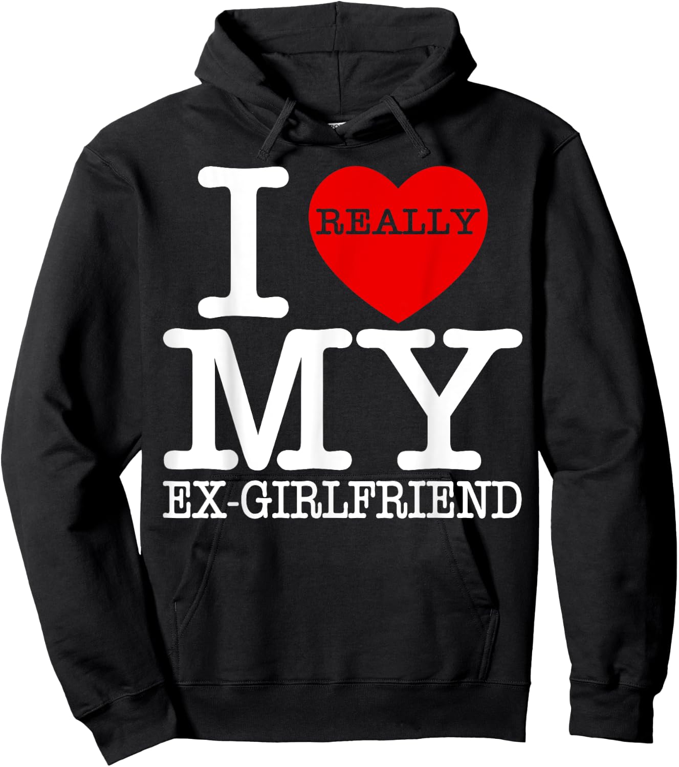 I Love My Hot Ex Girlfriend Heart GF Funny Couple Valentines Hoodie - Hoodie | Black