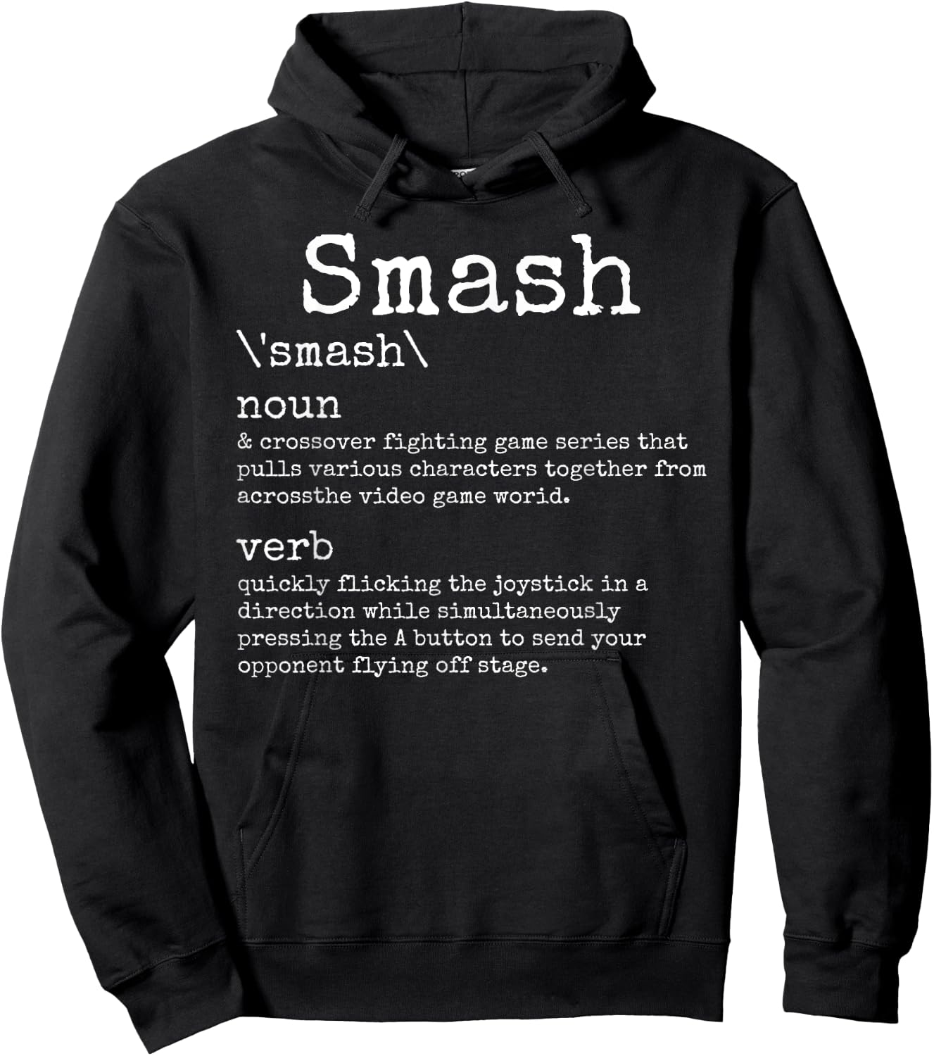 Videogames Smash Definition Funny Video Game Gamer Gaming Hoodie - Hoodie | Black