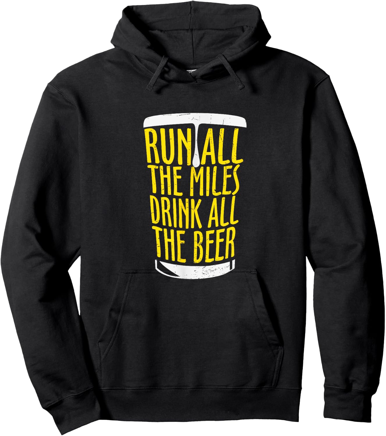 Run All The Miles Drink All the Beer Runners and Beer Lover Hoodie - Hoodie | Black