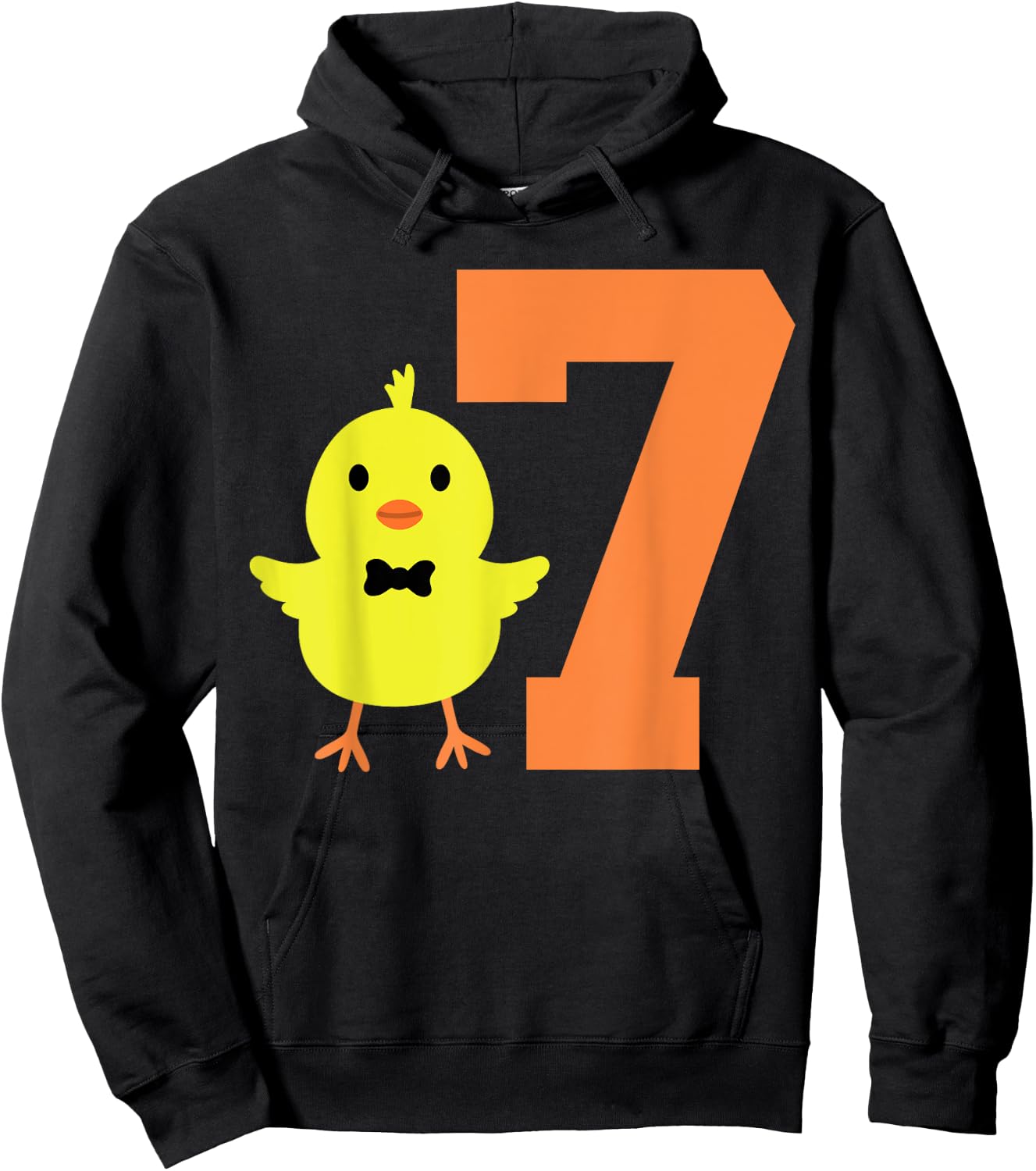 Kids 7th Birthday Chicken Themed Cute 7 Year Old Boys Chick Hoodie - Hoodie | Black