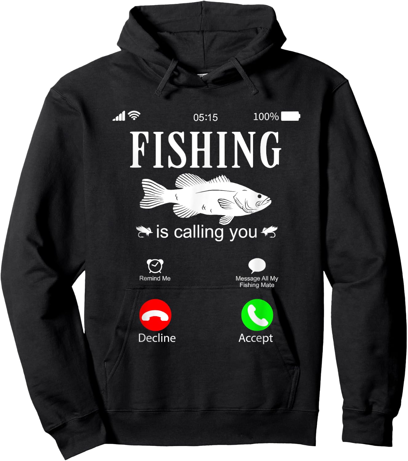 Fishing is calling you - Funny Fishing Fisherman Humor Hoodie - Hoodie | Black