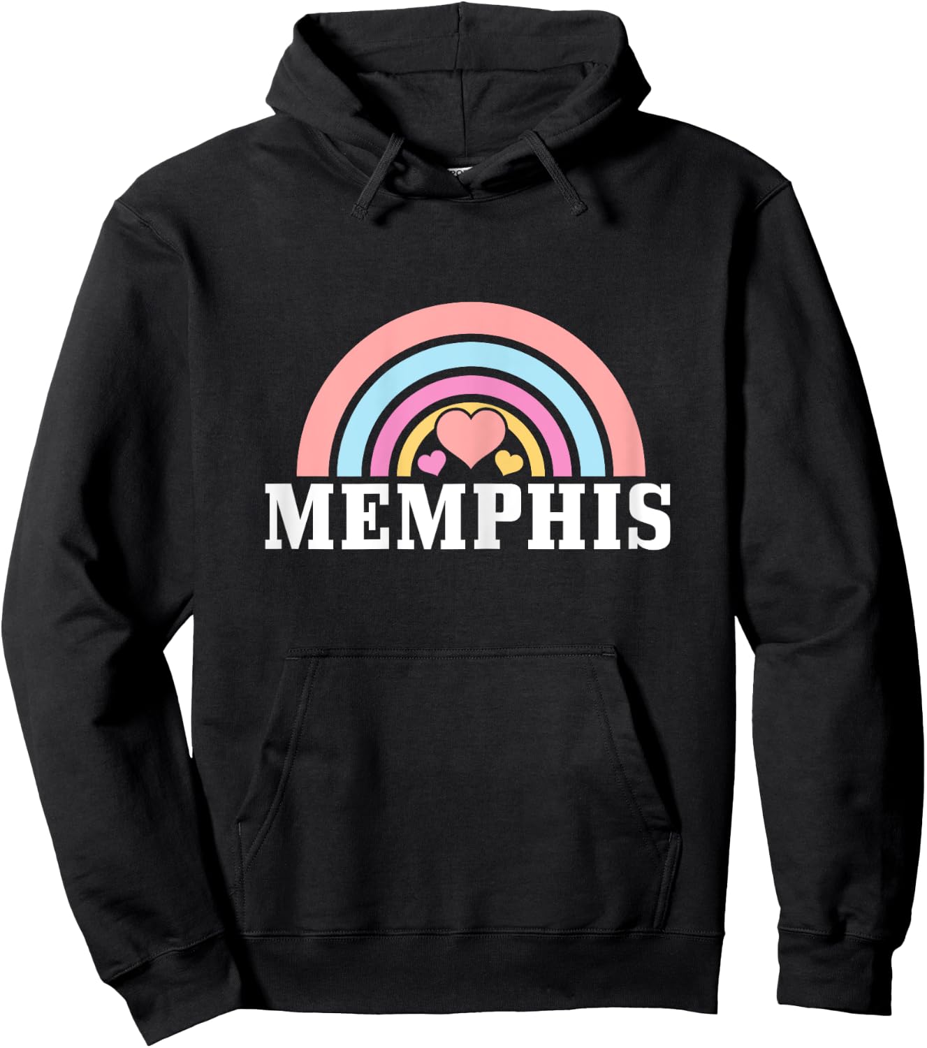 Memphis Tennessee Cute Rainbow Vintage Girls Hoodie - Hoodie | Black