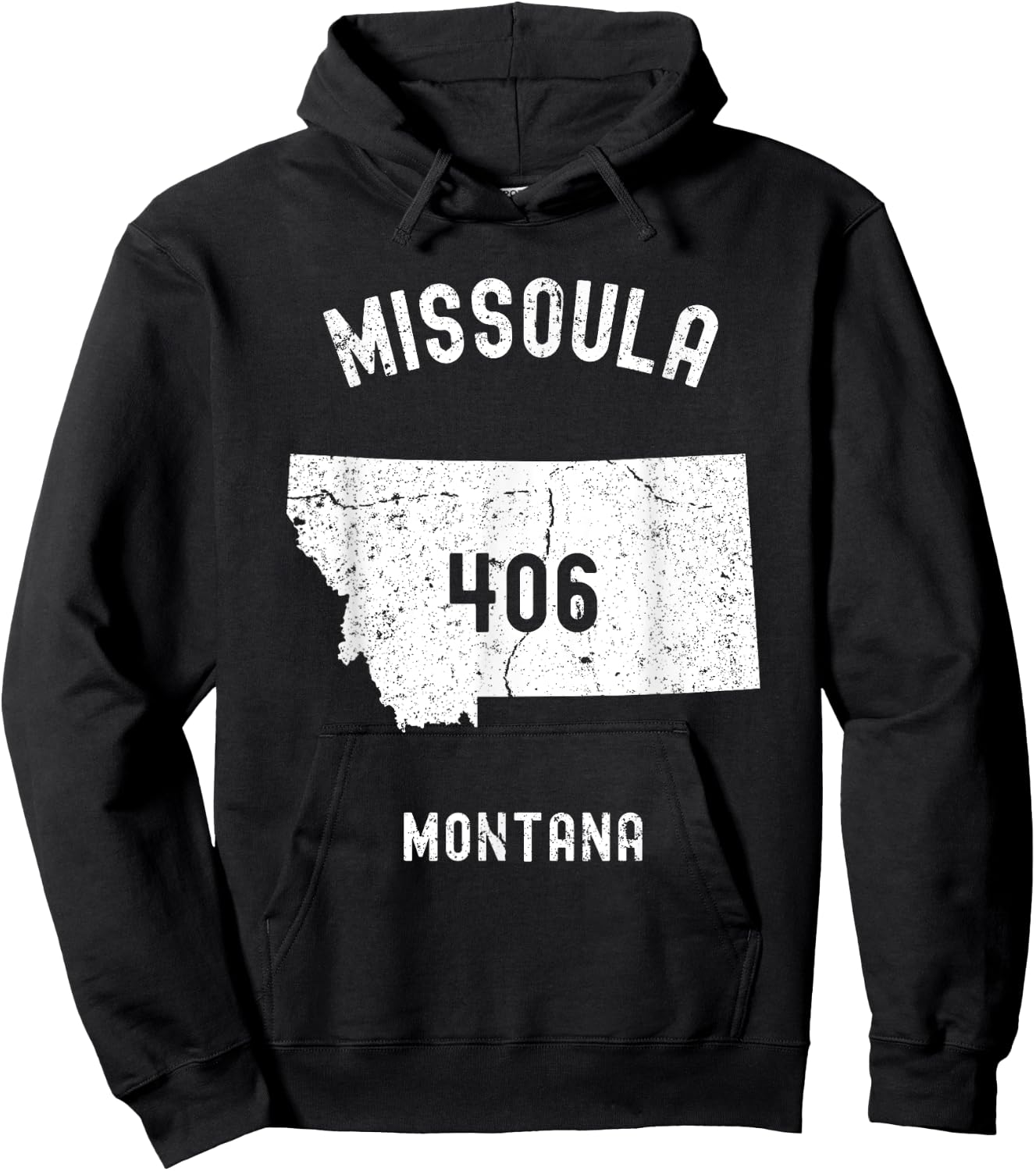 Missoula Montana MT 406 Vintage Athletic Style Hoodie - Hoodie | Black
