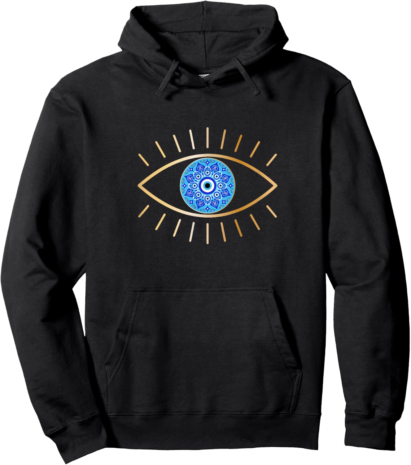 Ich sehe dich Blue Evil Eye Eyelashes Good Luck Hoodie - Hoodie | Black