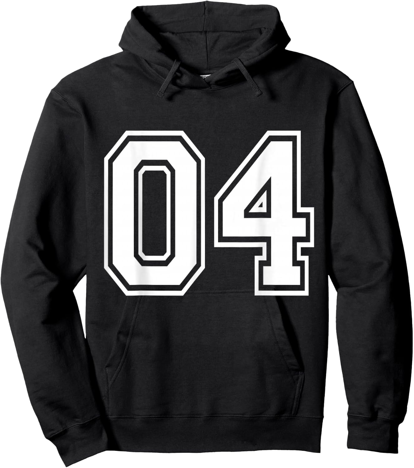 Number 04 Varsity Sports Team Jersey 4th Birthday 4 Years Hoodie - Hoodie | Black