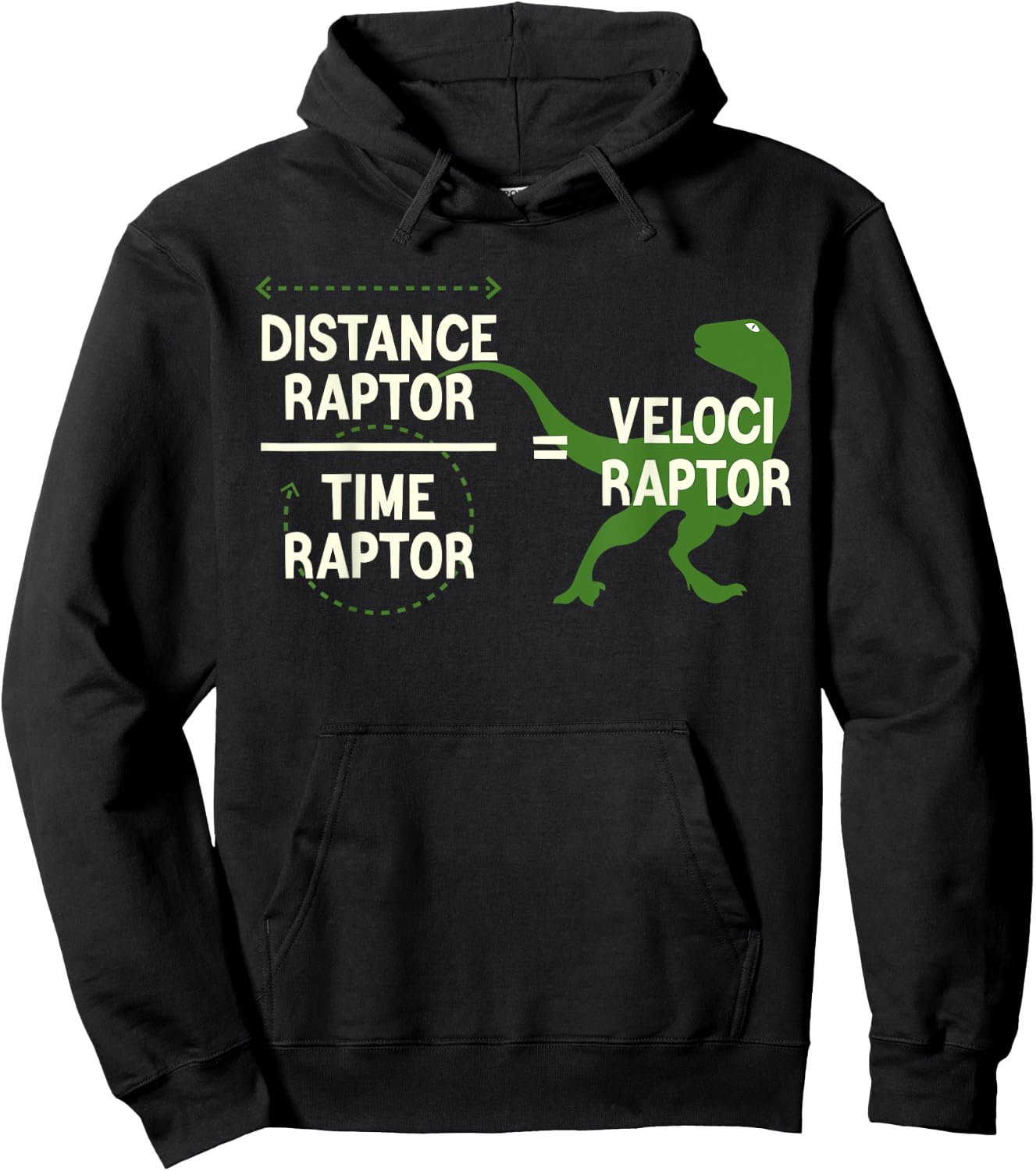 Funny Physics Velociraptor Distance Raptor Over Time Raptor Hoodie - Hoodie | Black