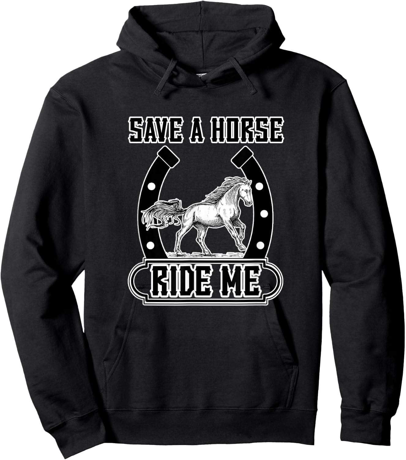 Save A Horse Ride Me Funny Cowboy Hoodie - Hoodie | Black