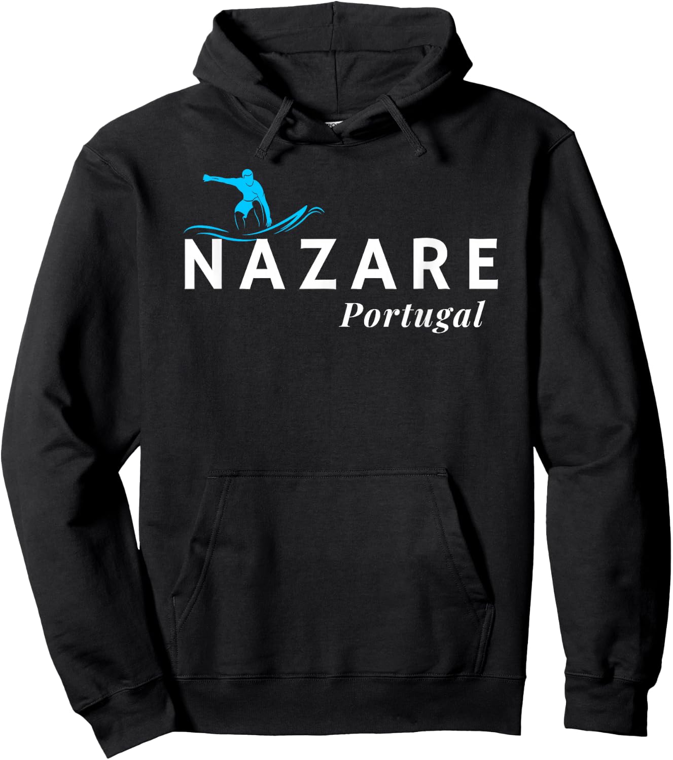 Nazare Portugal Wave Surf Surfing Surfer Hoodie - Hoodie | Black
