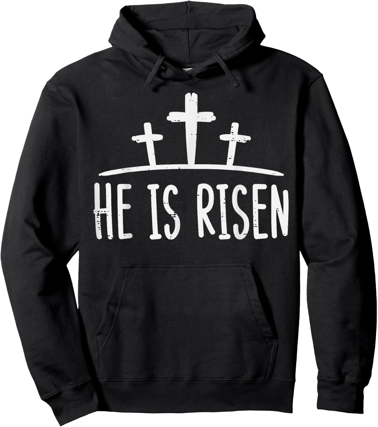 Easter He Is Risen Cross Religious Christian Men Women Kids Hoodie - Hoodie | Black