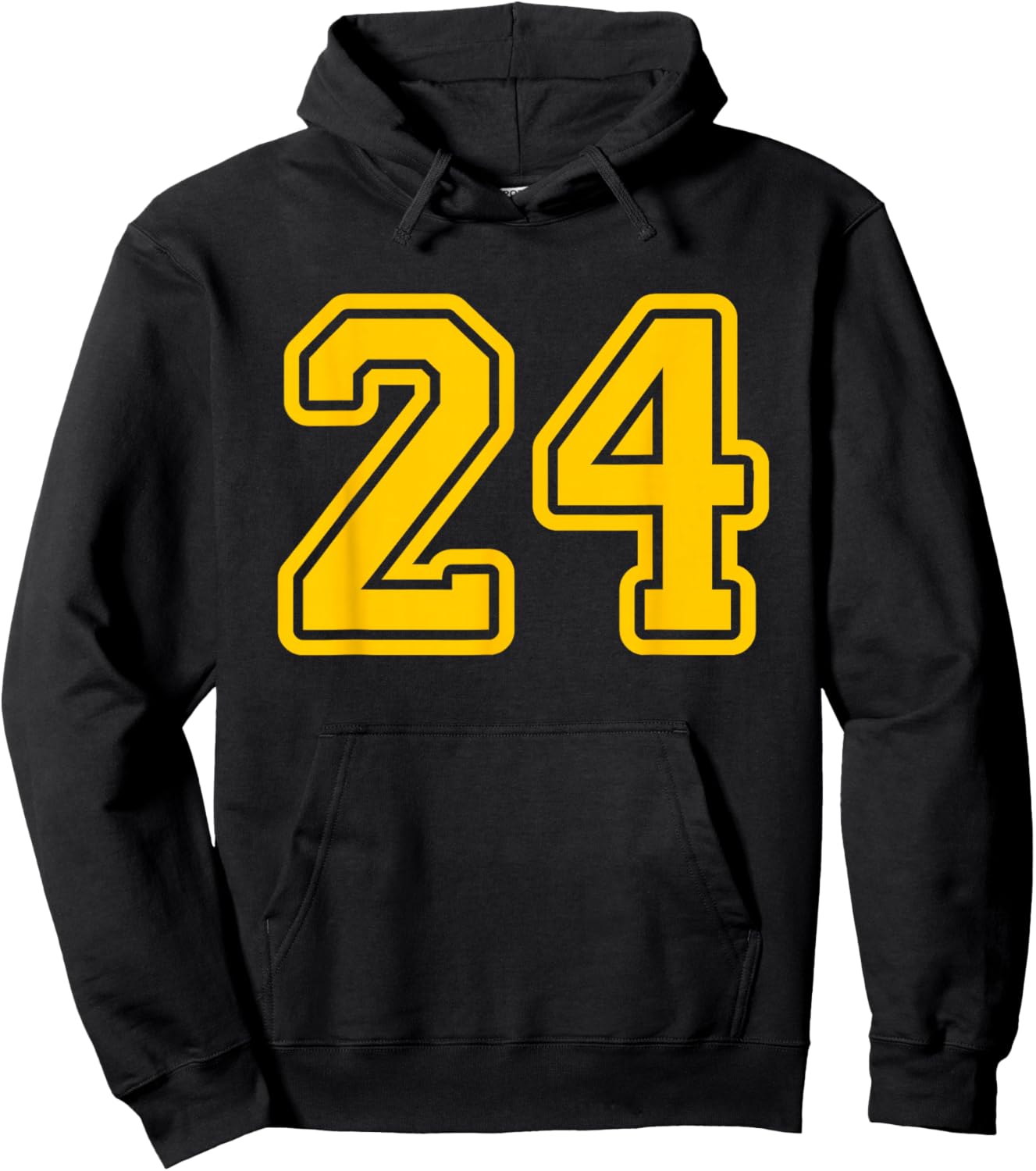 Number #24 Yellow Sport Varsity Number 24 Hoodie - Hoodie | Black