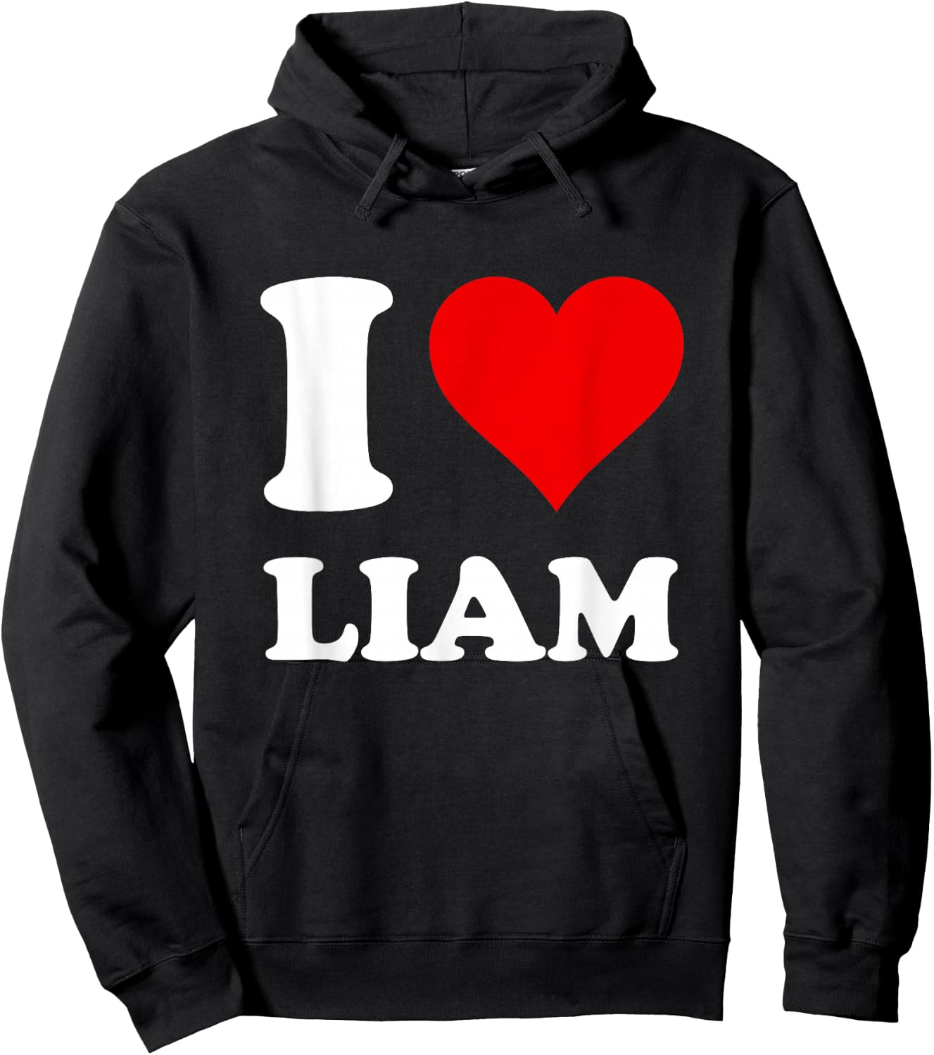 Red Heart I Love Liam Hoodie - Hoodie | Black