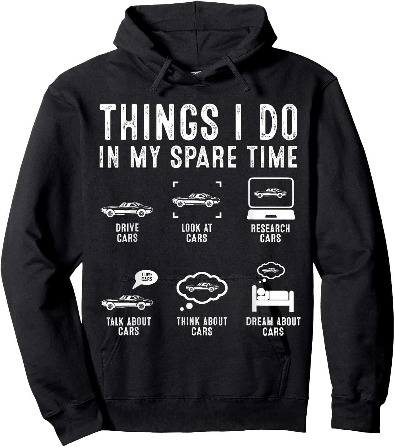 Things I Do In My Spare Time Funny Car Guy Car Enthusiast Hoodie - Hoodie | Black