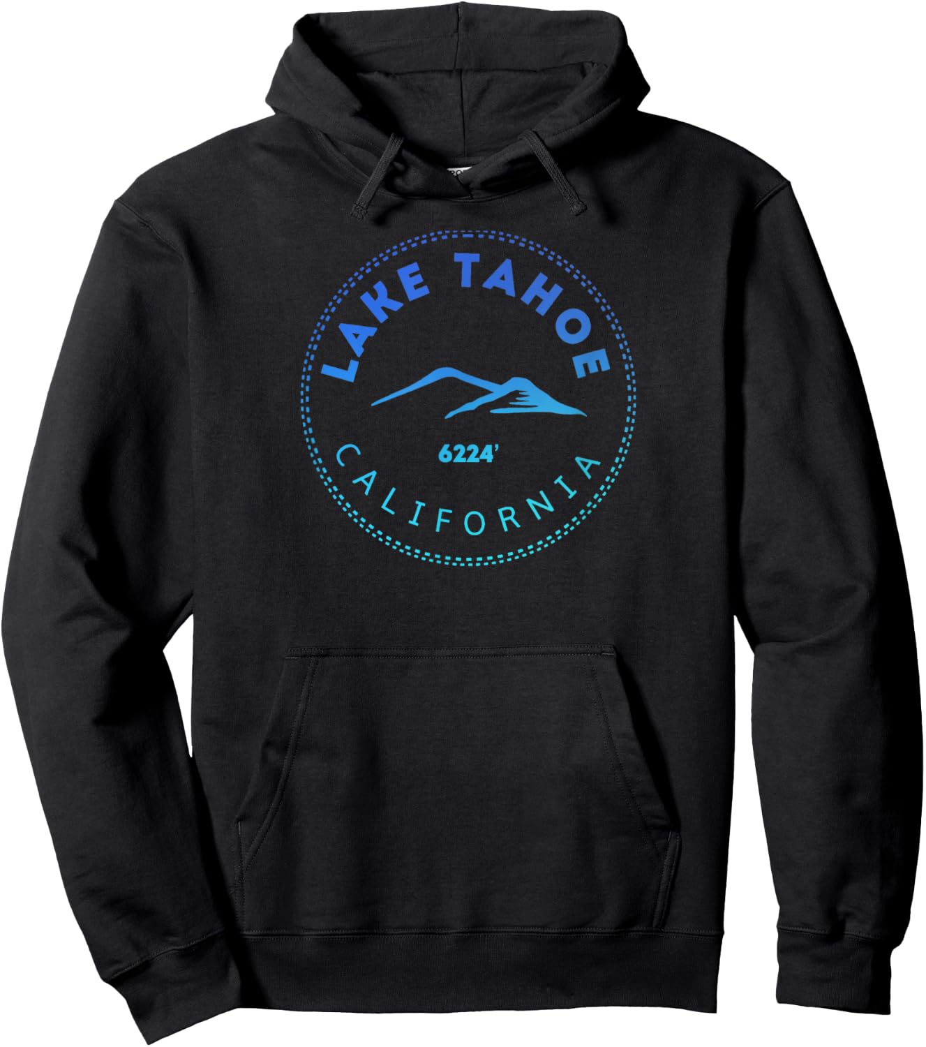 Lake Tahoe California Retro Mountain Hoodie - Hoodie | Black