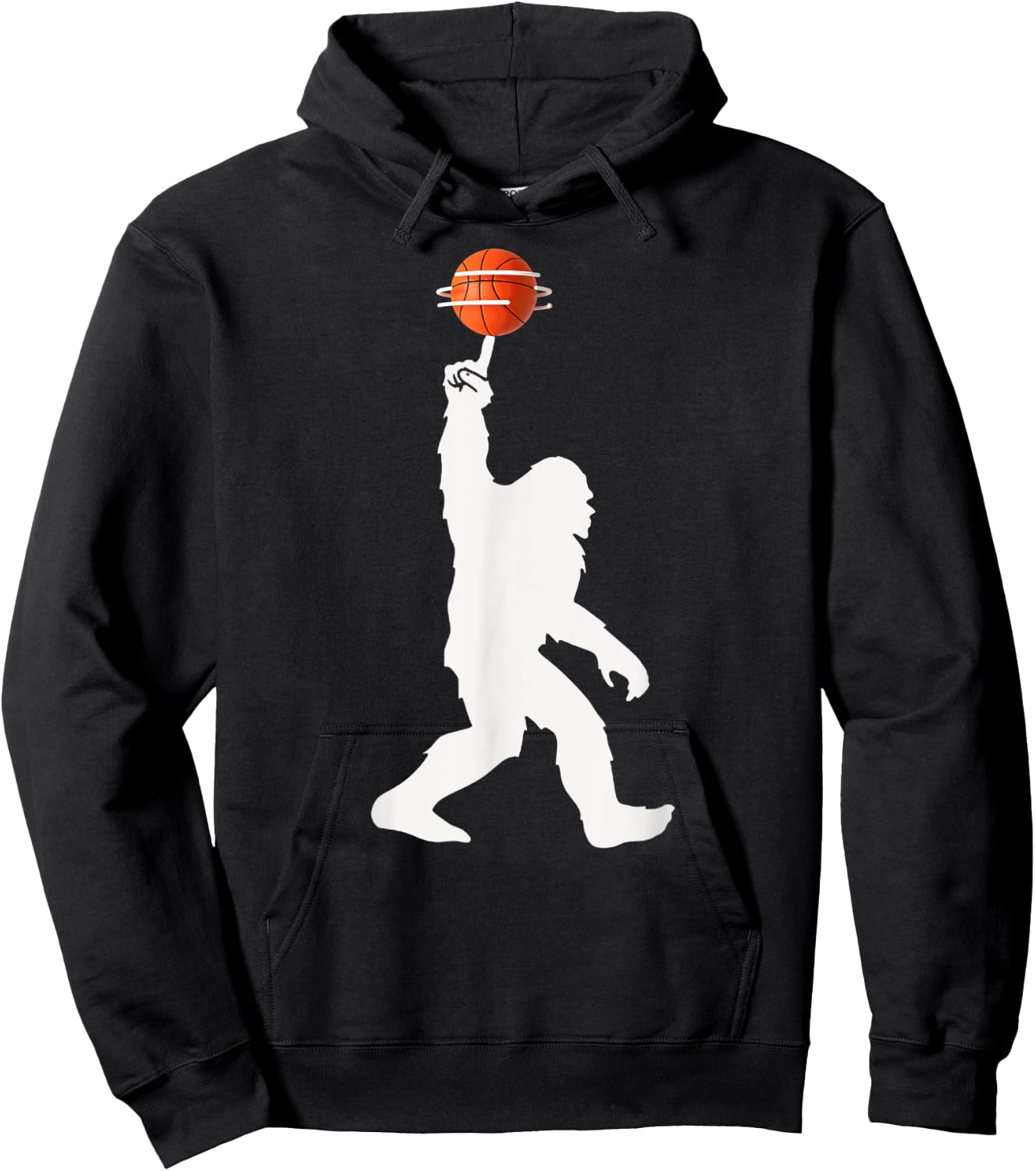Bigfoot Basketball Silhouette Ball Spinning Hoodie - Hoodie | Black