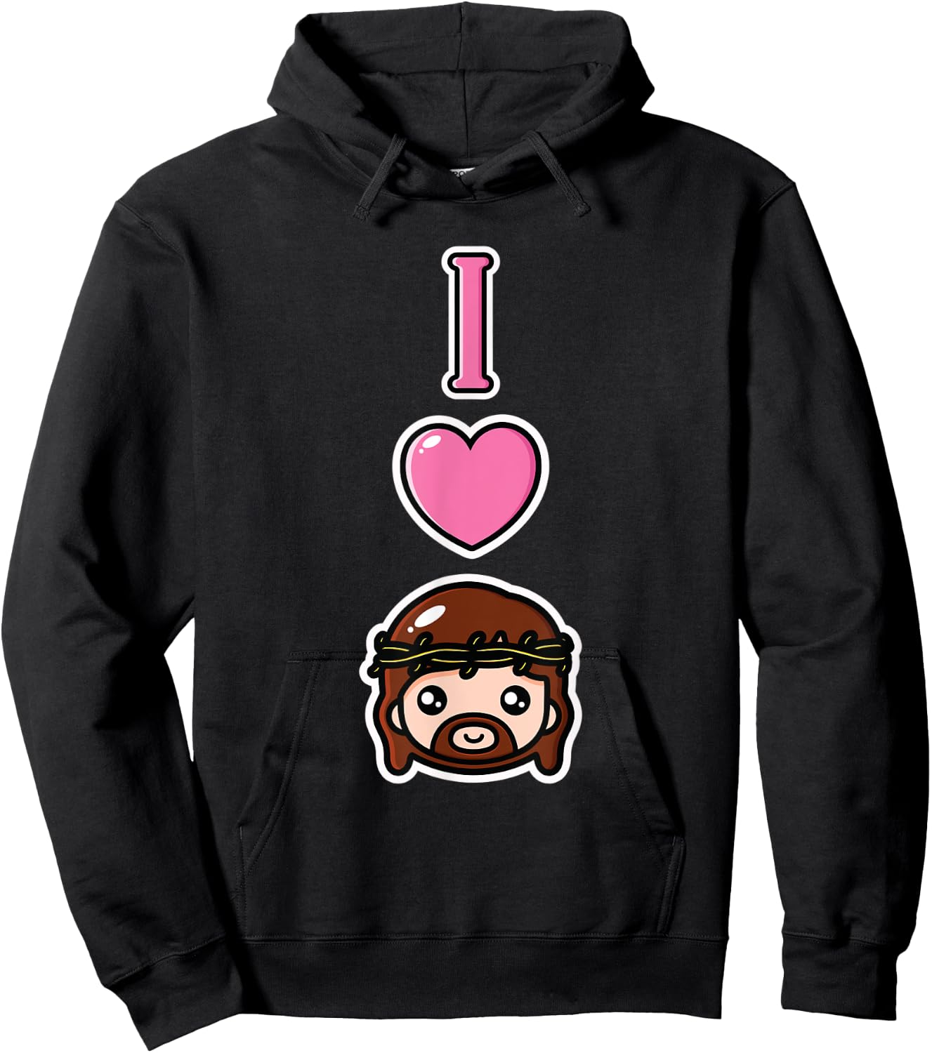 I Love Jesus Anime Style Pro Christian Religious Kids Girls Hoodie - Hoodie | Black