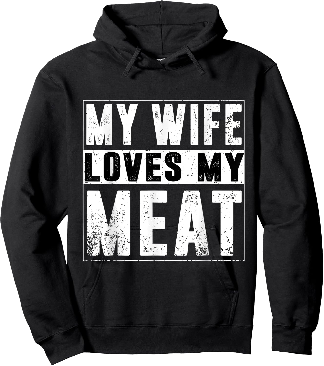 My Wife Loves My Meat Funny BBQ Humor Grilling Hoodie - Hoodie | Black