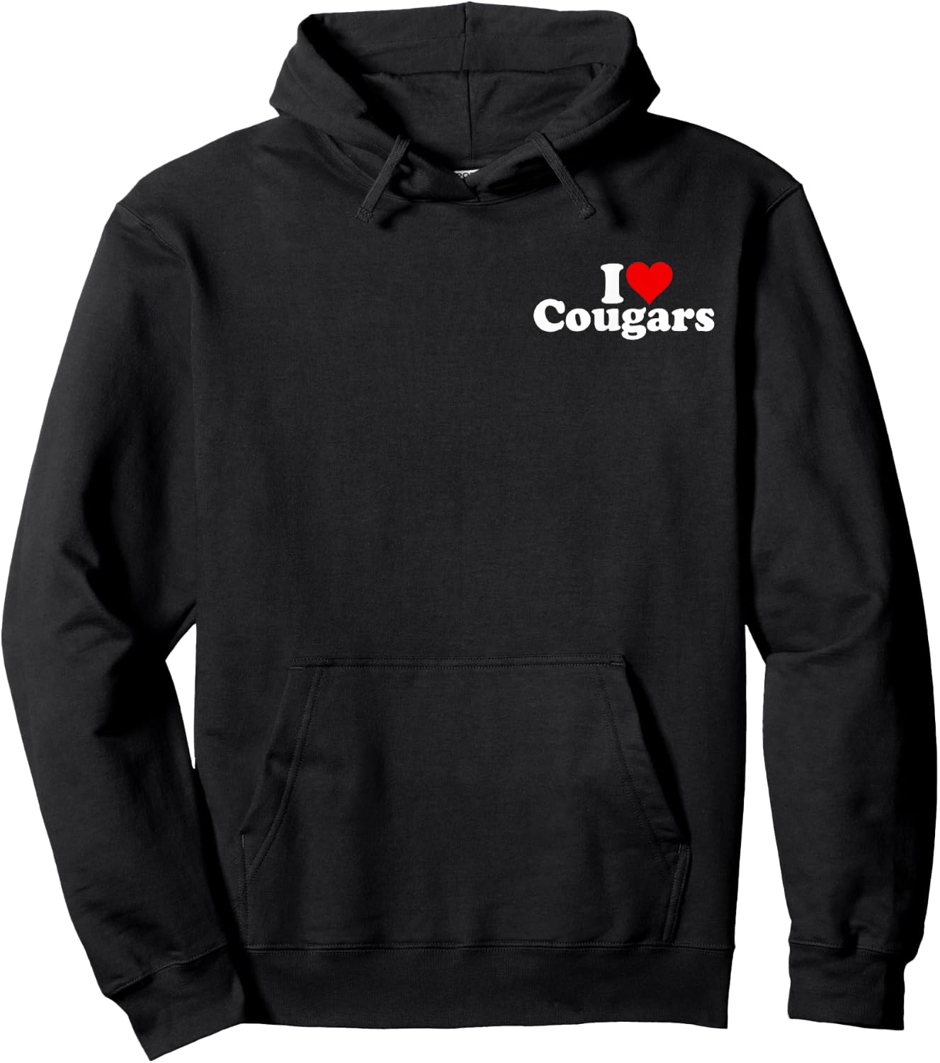 I Love Heart Cougars Sexy Older Women Hoodie - Hoodie | Black