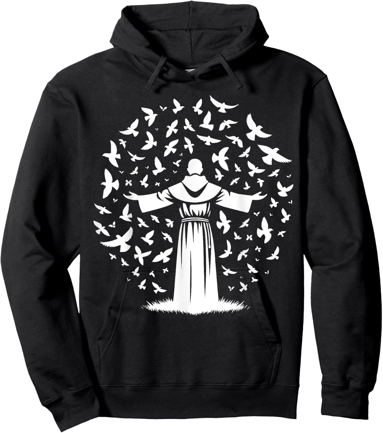 St Francis of Assisi Patron Saint of Animals Birds Catholic Hoodie - Hoodie | Black