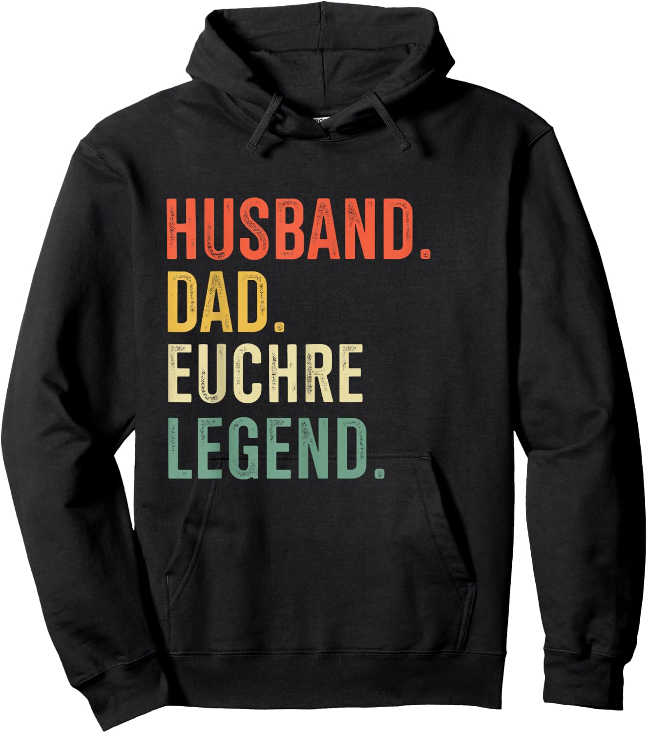 Euchre Funny Husband Dad Legend Vintage Hoodie - Hoodie | Black
