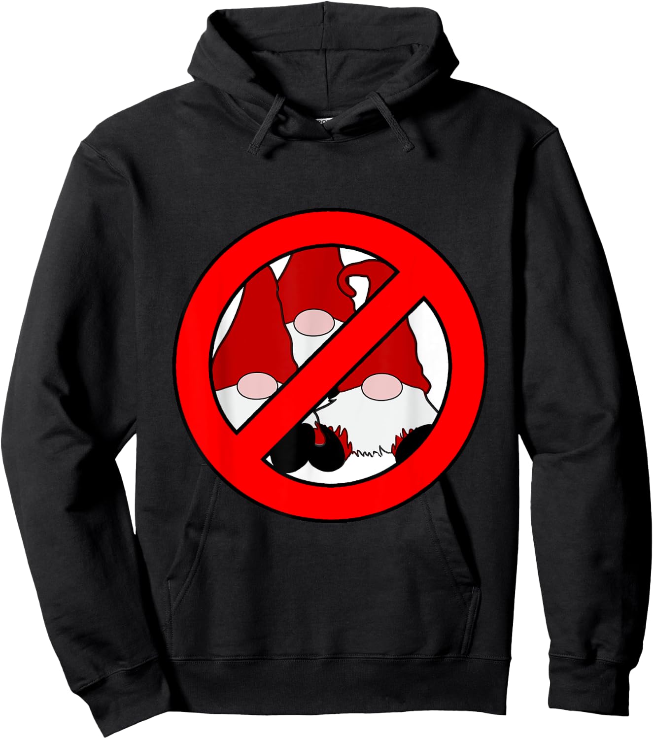 No Gnomes Allowed Gnome Hater Anti Gnome Hoodie - Hoodie | Black
