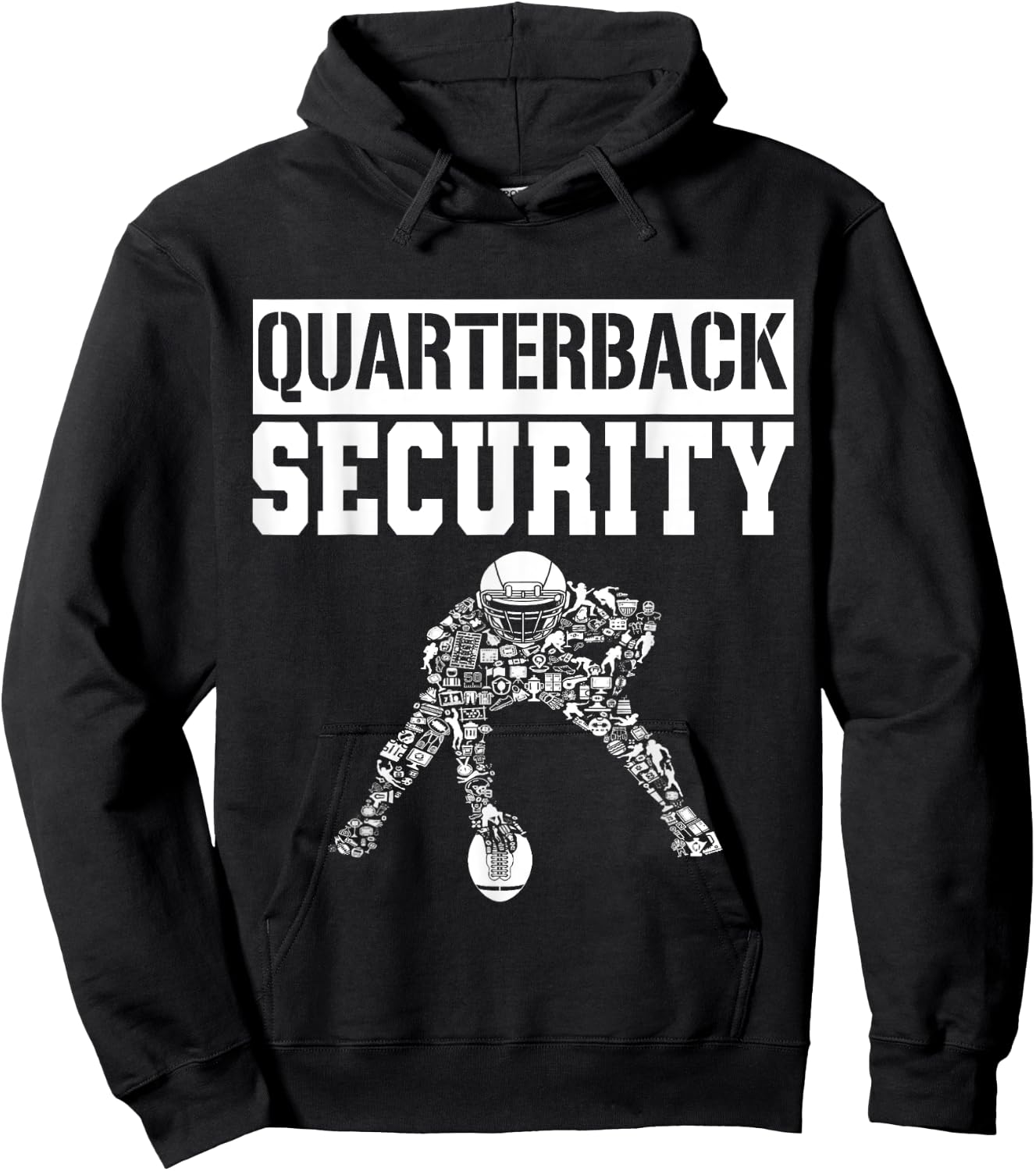 Football Offensive Lineman Quarterback Protection Security Hoodie - Hoodie | Black