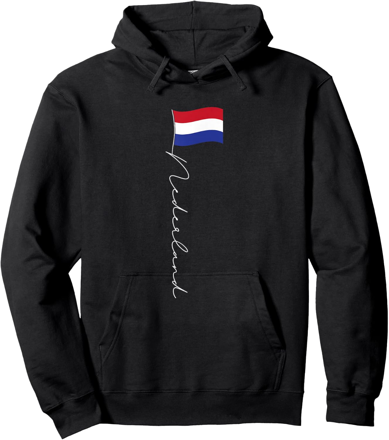 Family Heritage Gifts Netherlands Signature Flag Pole - Patriotic Dutch Flag Hoodie - Hoodie | Black