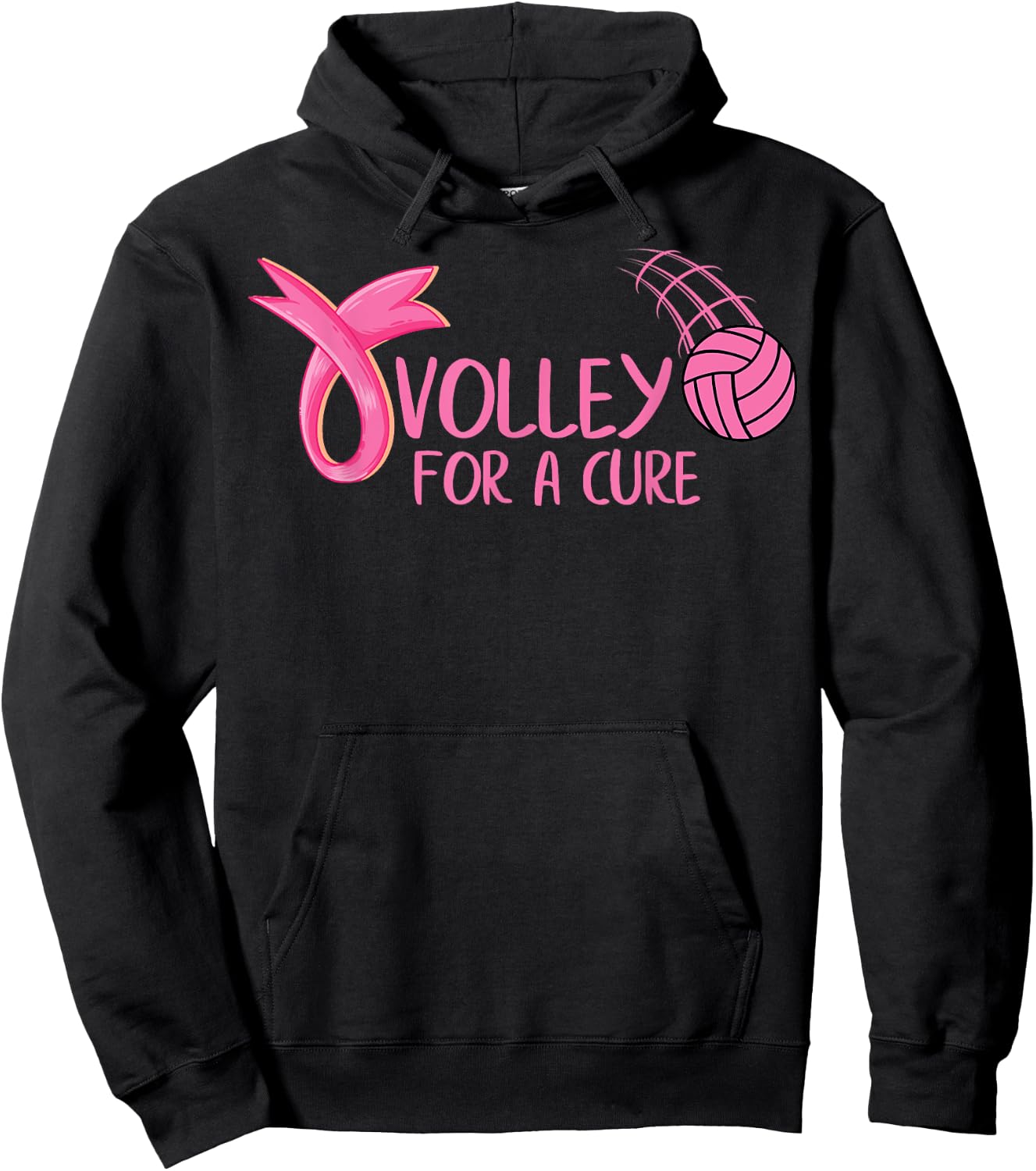 Volley For A Cure Volleyball Breast Cancer Awareness Hoodie - Hoodie | Black