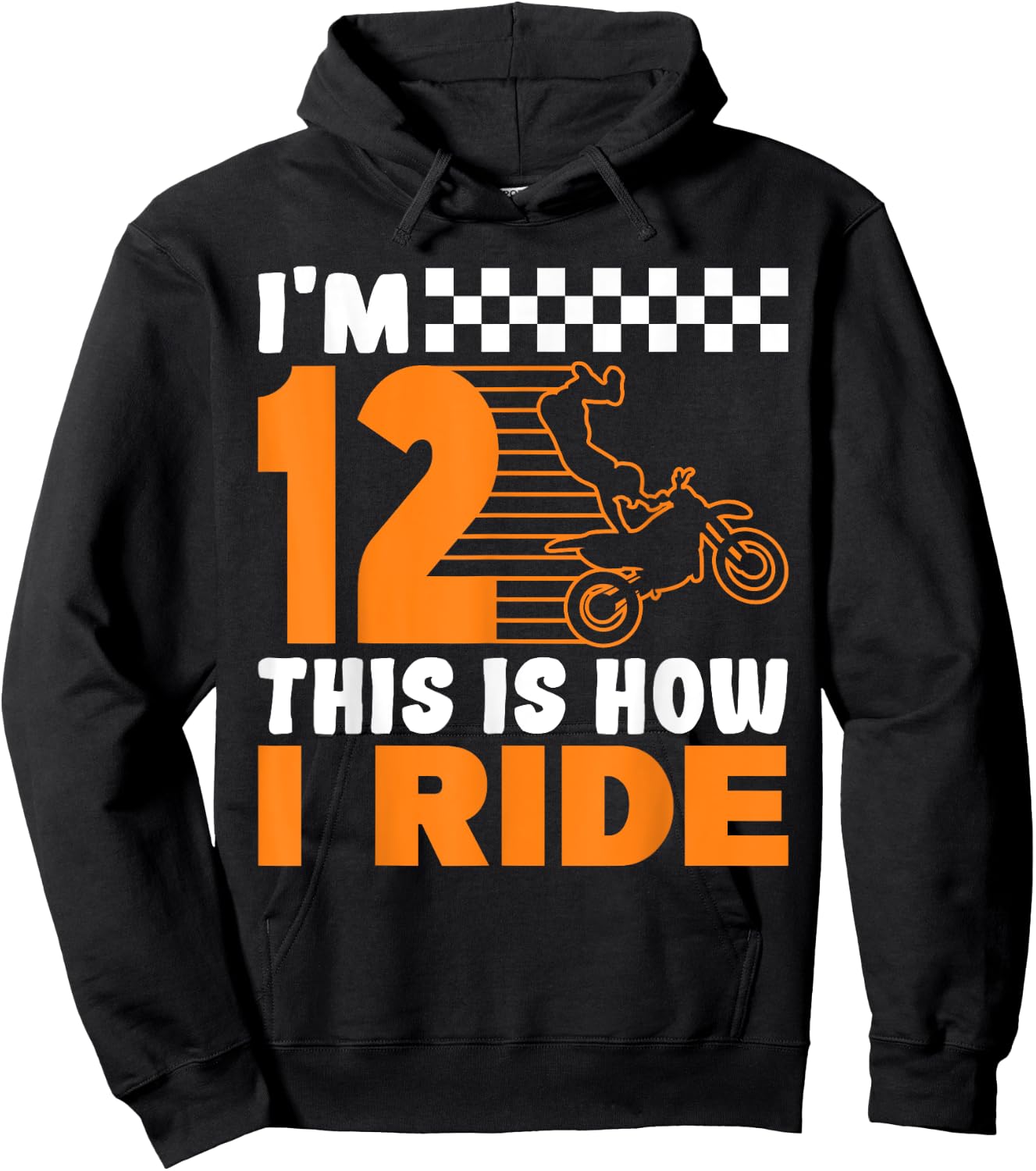 I'm 12 This is how I Ride Dirt Bike 12th Birthday Hoodie - Hoodie | Black