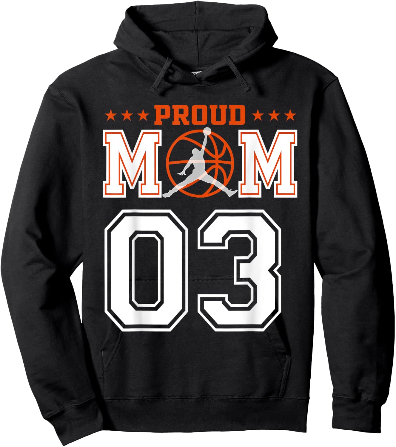 Custom Number 03 Proud Basketball Mom Personalized Sport Lov Hoodie - Hoodie | Black