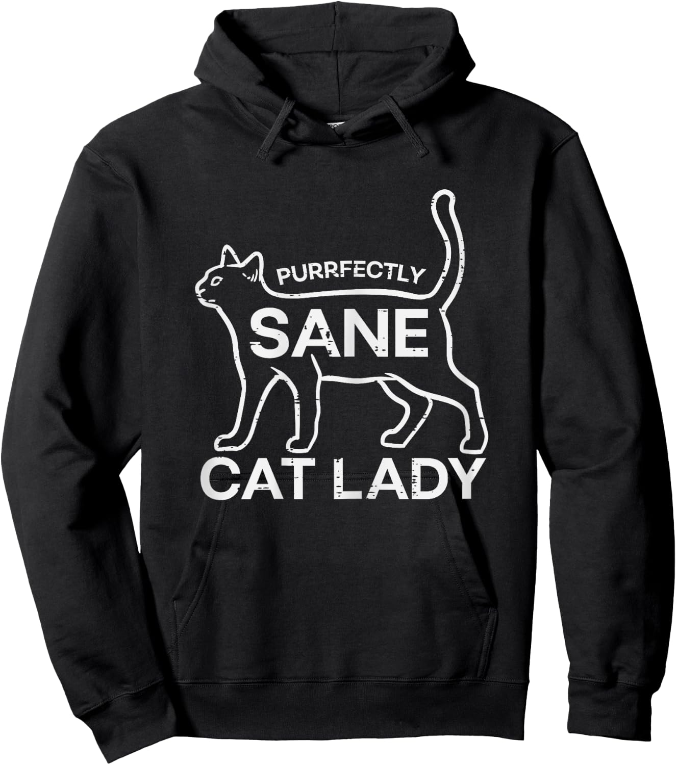 Purrfectly Sane Cat Lady Funny Kitten Fur Mama Women Girls Hoodie - Hoodie | Black