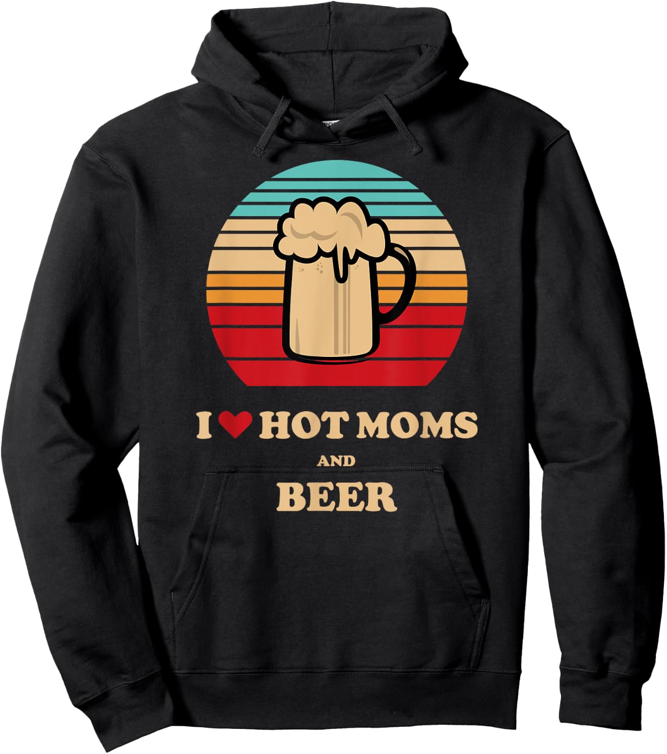 I Heart Hot Milf - I Love Hot Moms Beer Drinking Hoodie - Hoodie | Black