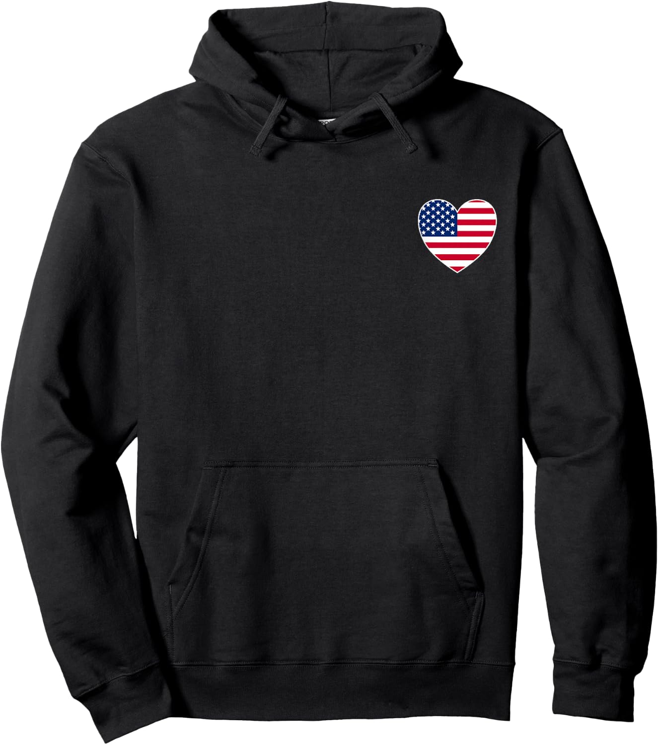 I Heart the USA - Fun American Flag Heart Hoodie - Hoodie | Black