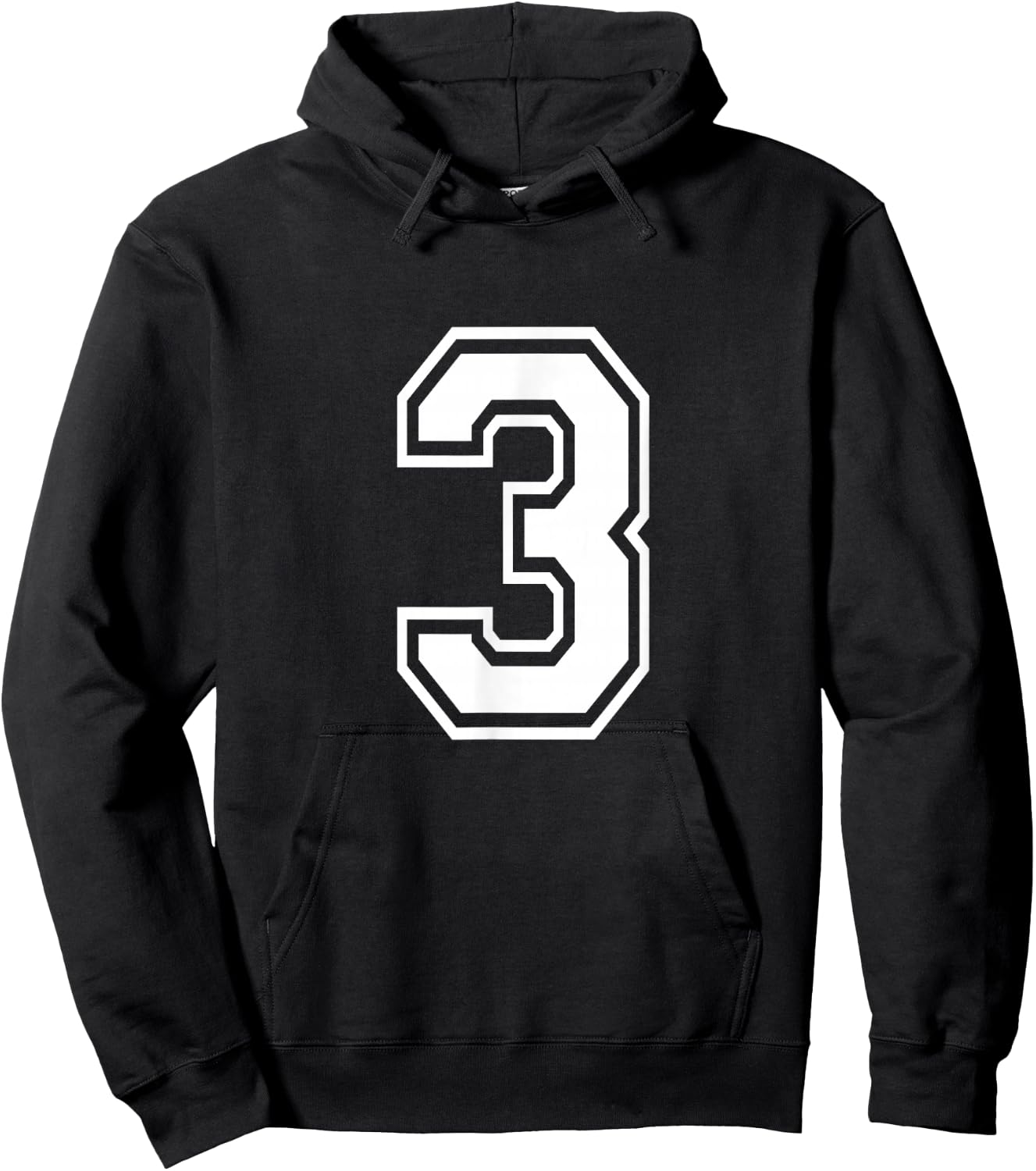 Number 3 Varsity Sports Team Jersey 3rd Birthday 3 Years Hoodie - Hoodie | Black