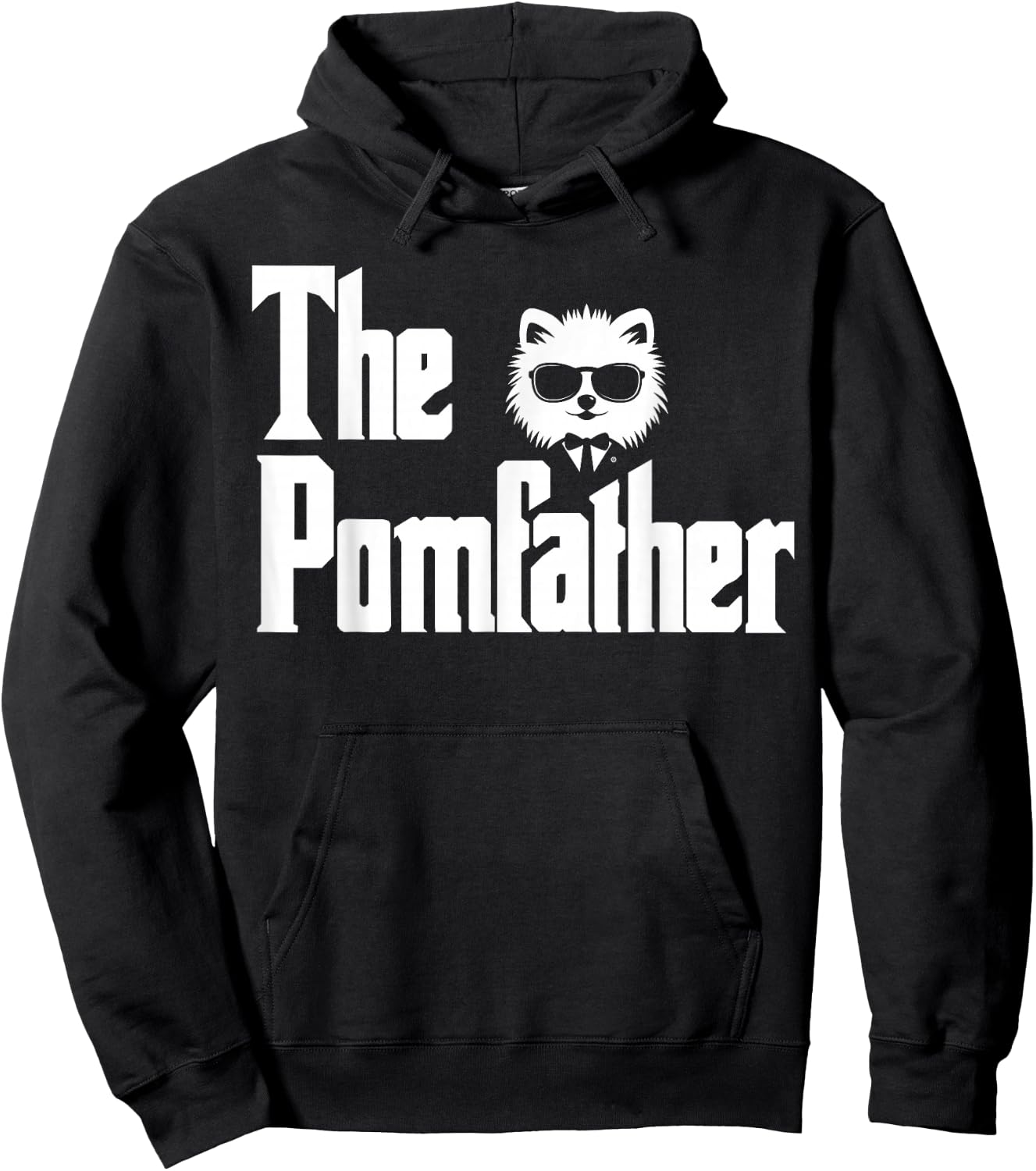 The PomFather Funny Pomeranian Dog Dad Shirt Men Gifts Hoodie - Hoodie | Black