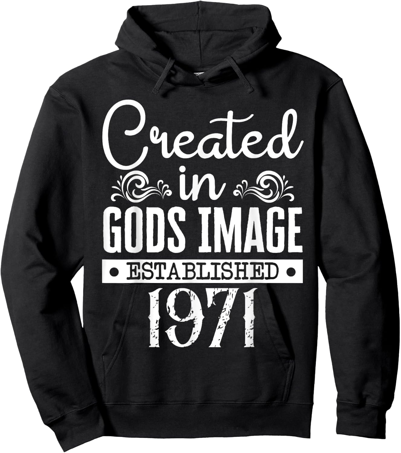 Created In Gods Image Established 1971 Religious Christian Hoodie - Hoodie | Black