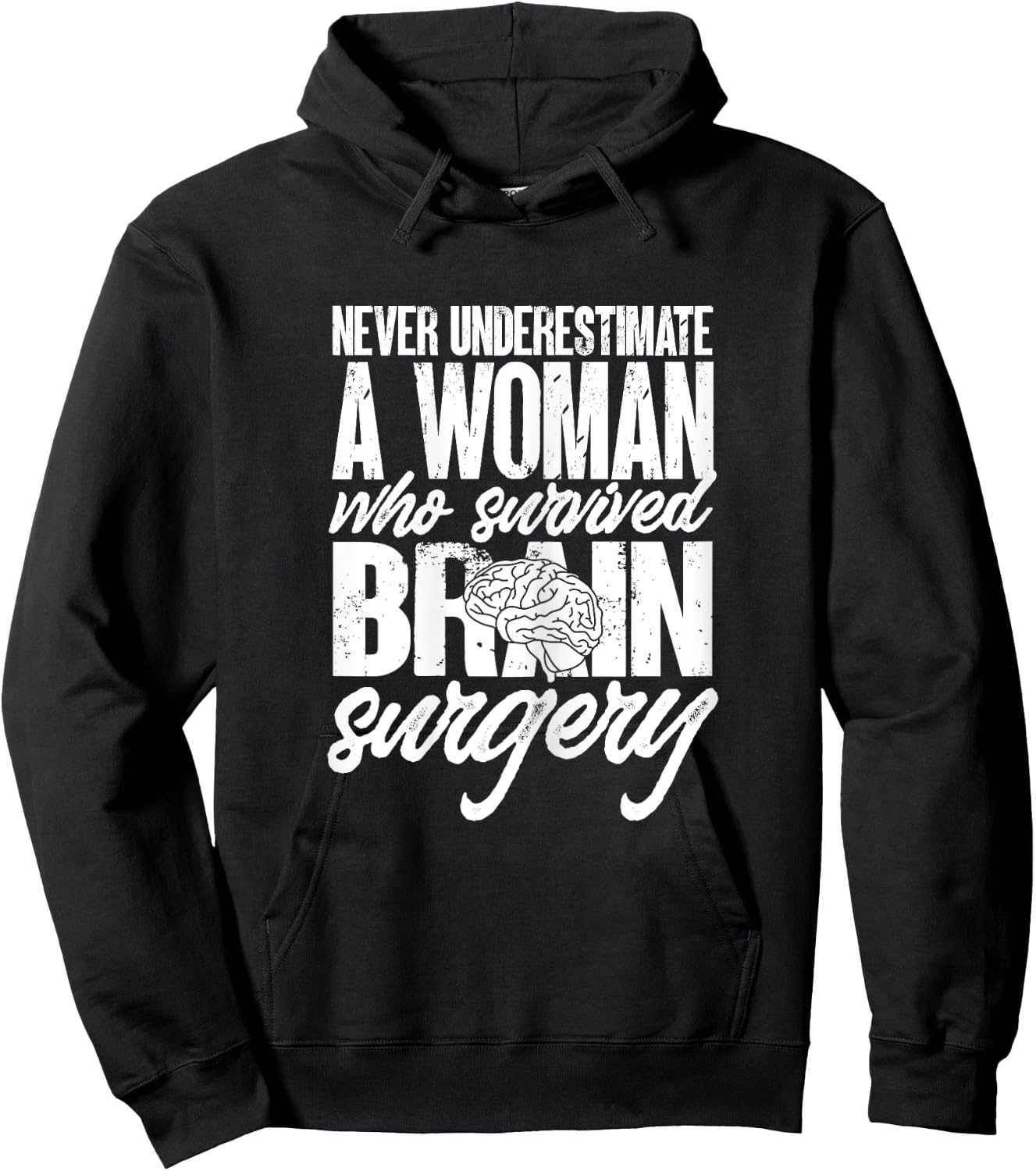 Woman Survived Brain Surgery Funny Brain Surgery Survivor Hoodie - Hoodie | Black