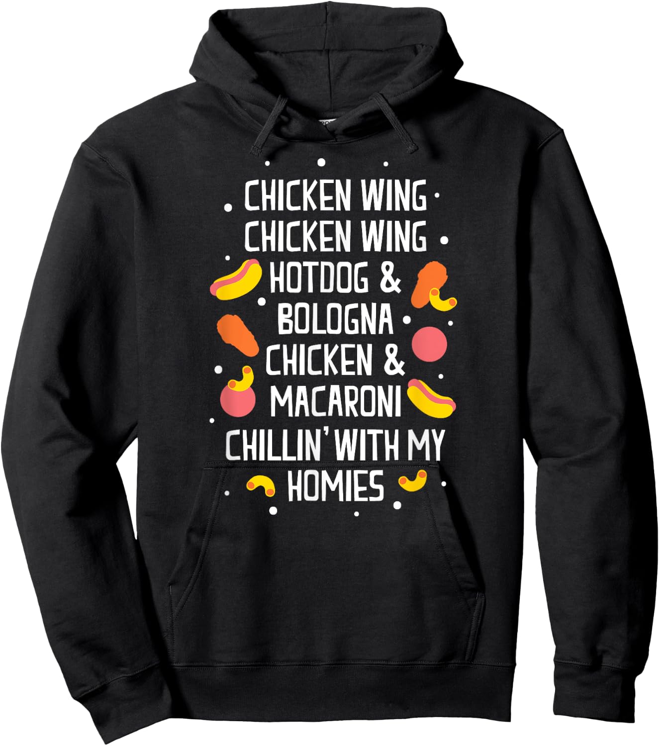 Chicken Hot Dog Bologna Macaroni Men Women Kids Hoodie - Hoodie | Black