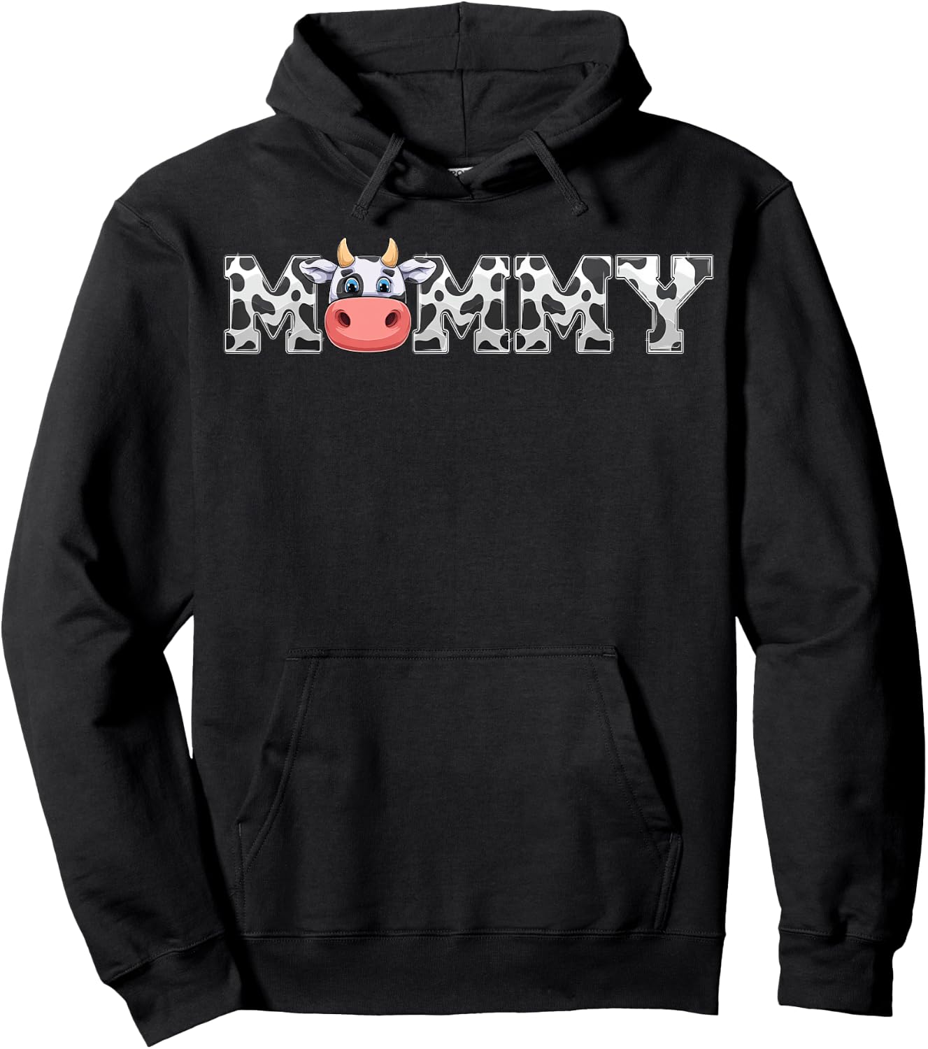 Mommy Cow Print Cowboy Animal Pattern Farmer Mother Mommy Hoodie - Hoodie | Black