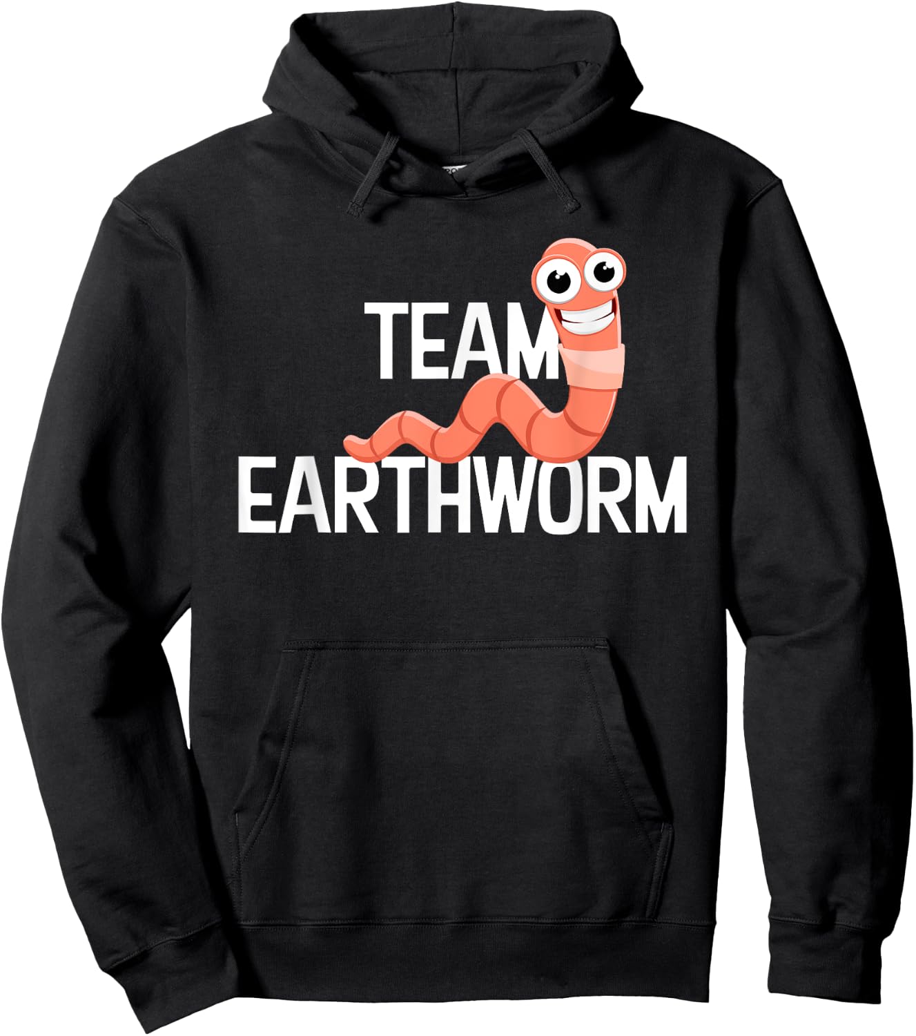 Team Earthworm Smile Worm Funny Graphic Novelty Hoodie - Hoodie | Black