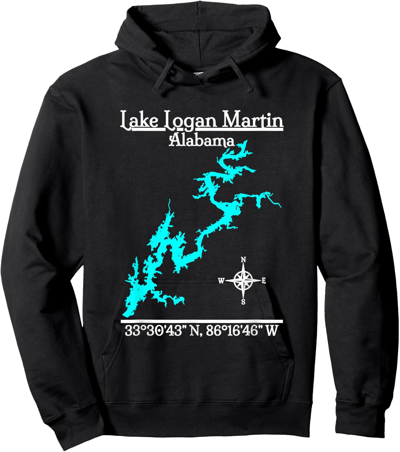 Lake Logan Martin - Alabama Hoodie - Hoodie | Black