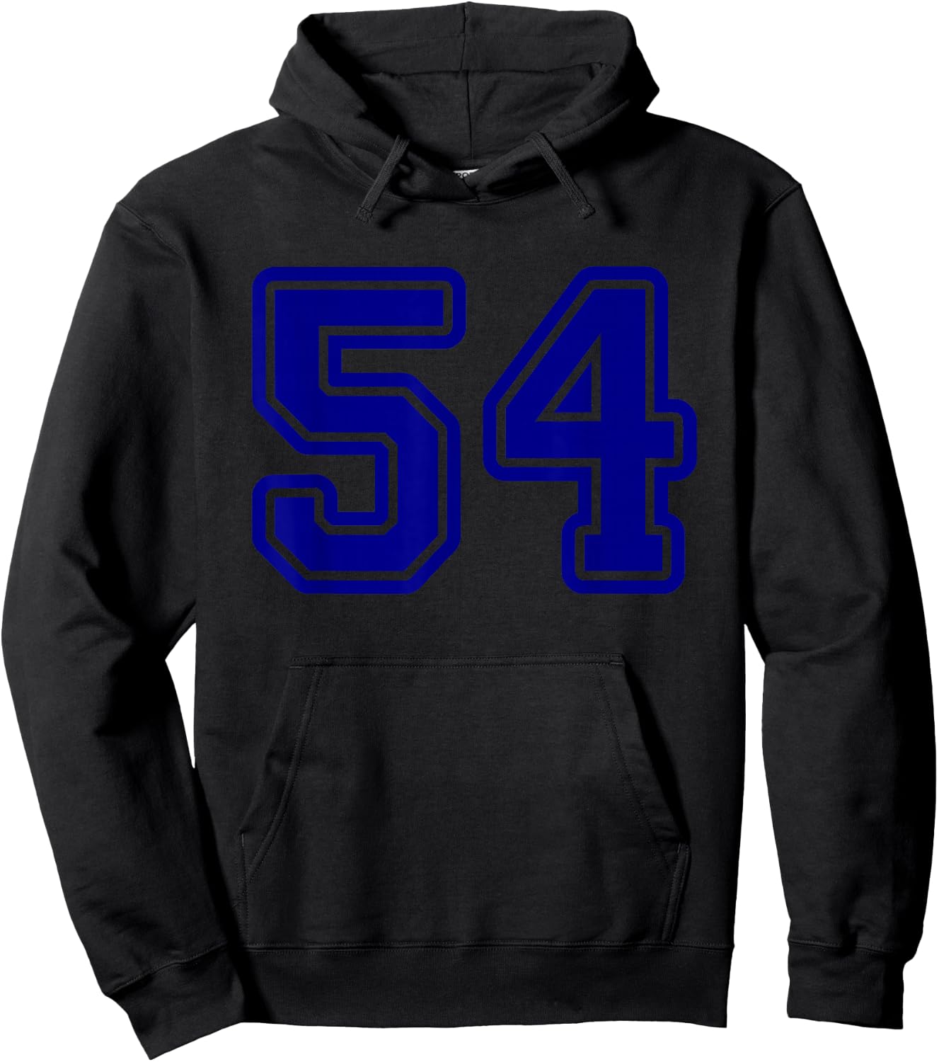 Number #54 Blue Sport Number 54 Hoodie - Hoodie | Black