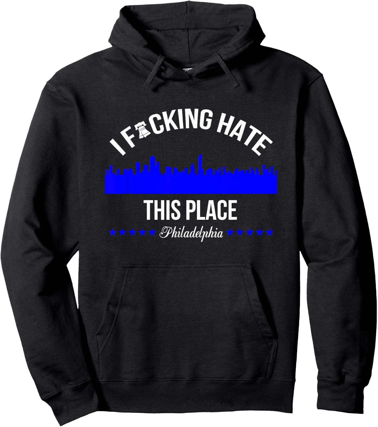 I f hate this place Philadelphia Hoodie - Hoodie | Black