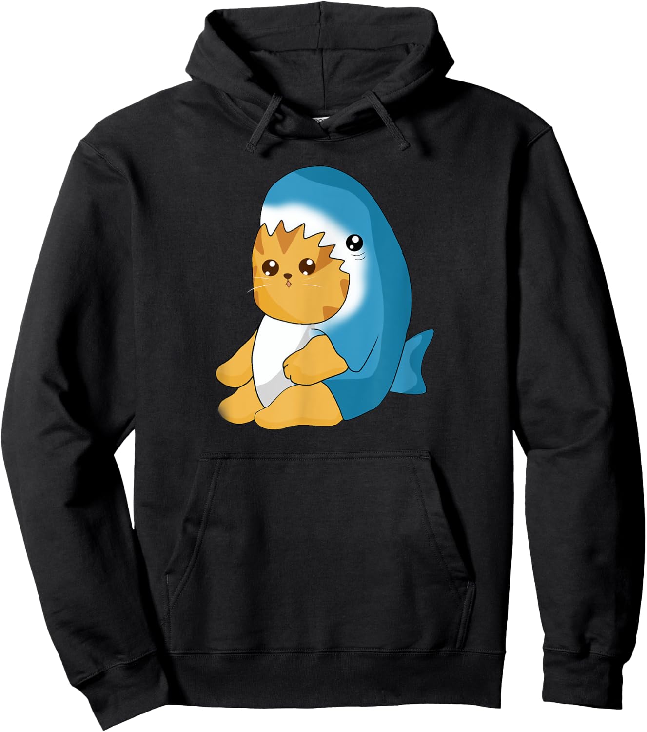 Cute Cat insdie Shark Costume, Kawaii Cat Lover Men Women Kids Hoodie - Hoodie | Black