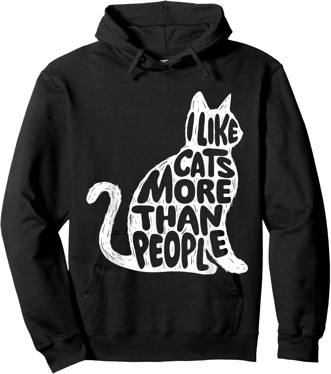 I Like Cats More Than People - Cat Lover Kitten Kitty Owner Women Girls Kids Hoodie - Hoodie | Black