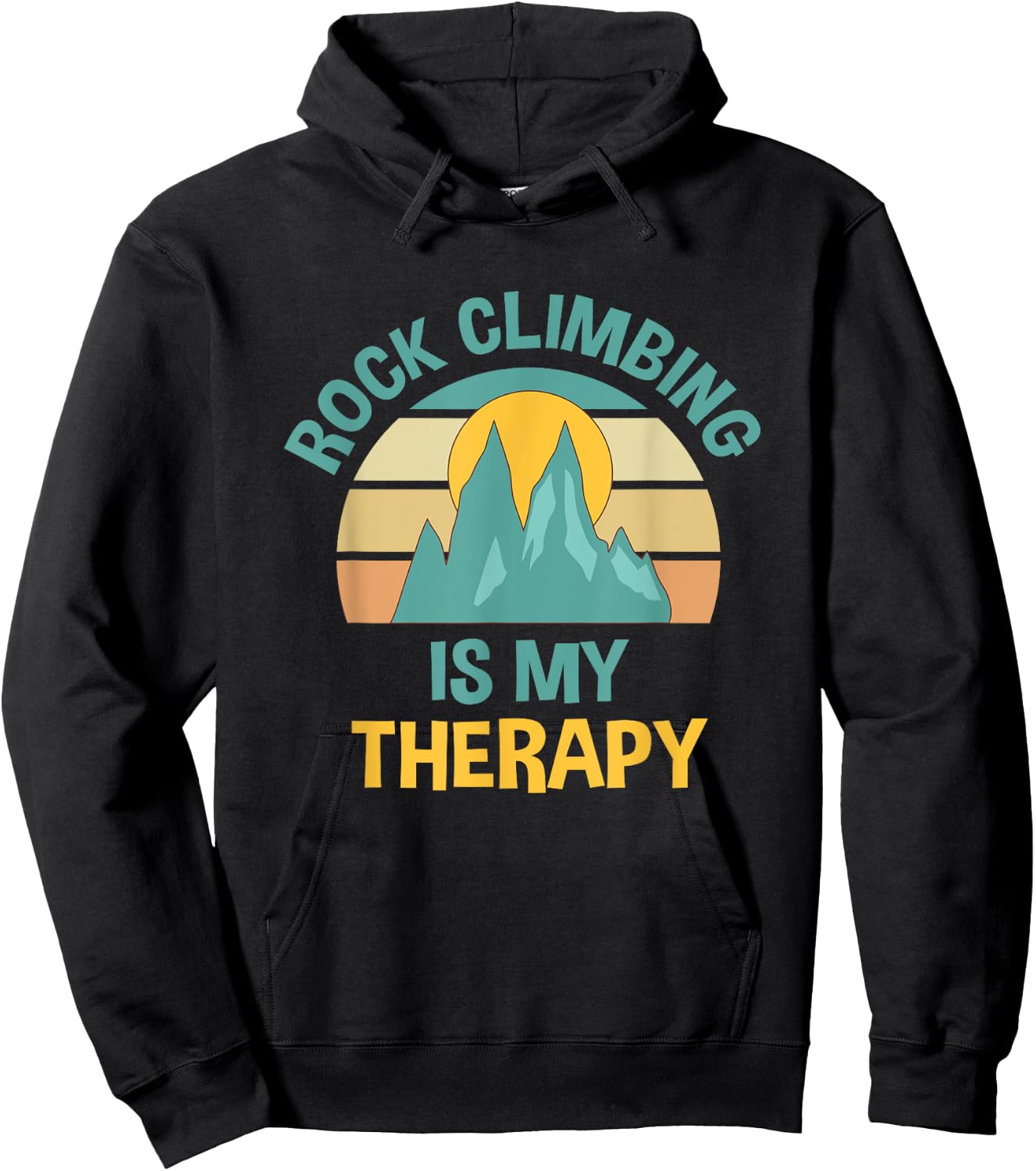 Rock Climbing as Therapy Funny Outdoor Hiking Hoodie - Hoodie | Black