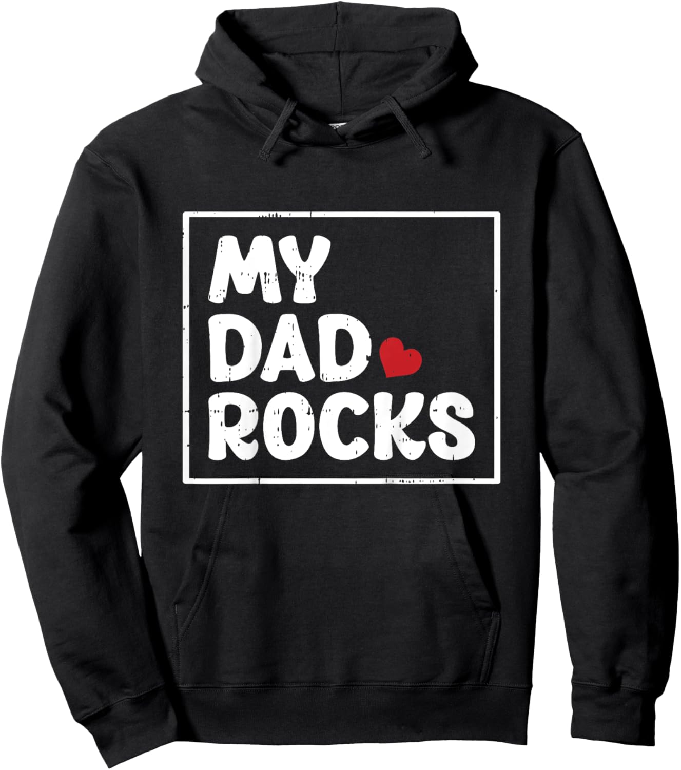 My Dad Rocks Fathers Day Cool Baby Boys Girls Kids Toddlers Hoodie - Hoodie | Black