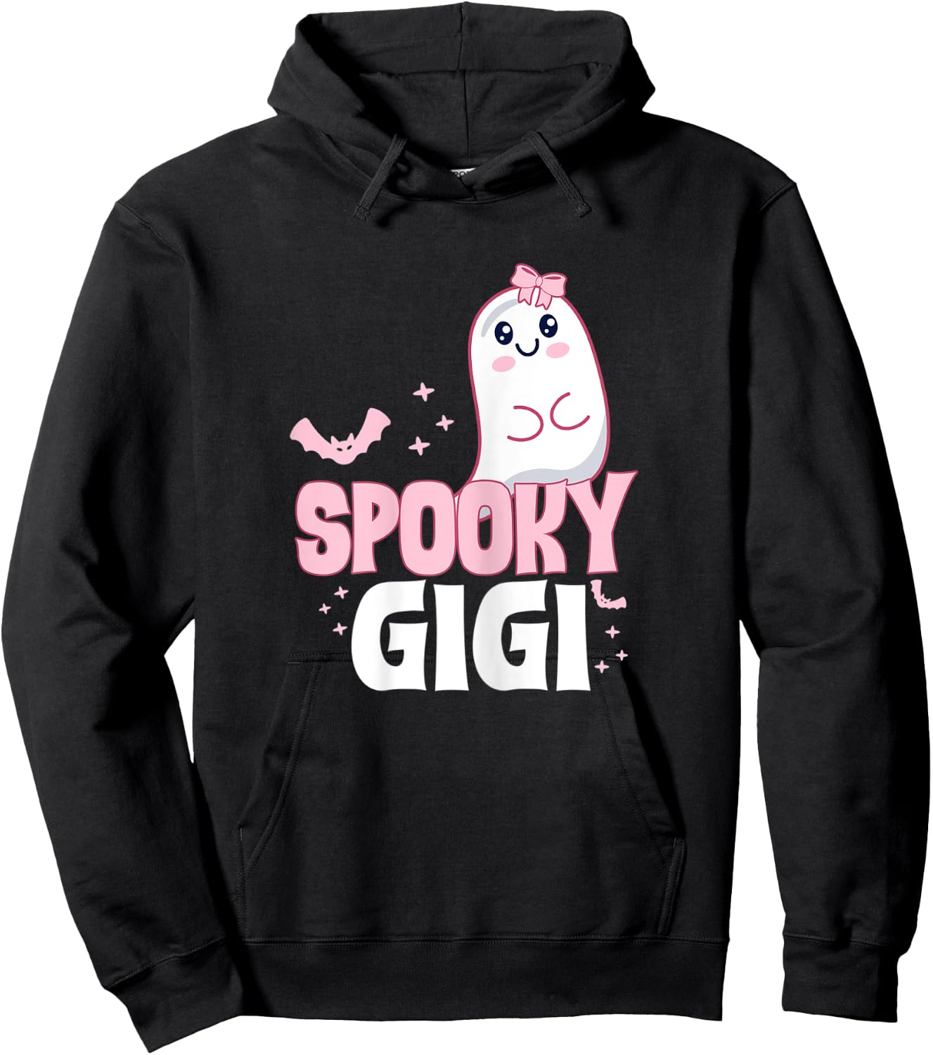 Spooky Gigi Family Cute Pink White Ghost Boo Halloween Nana Hoodie - Hoodie | Black