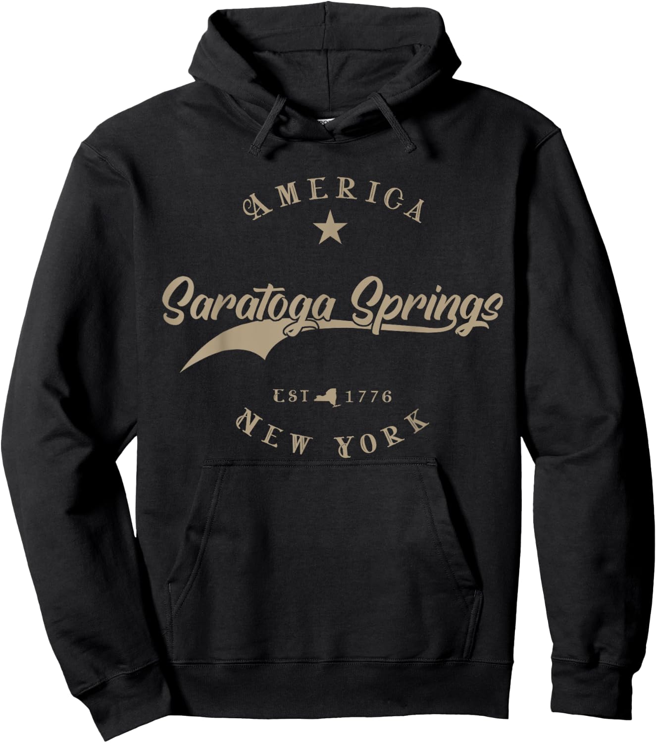 Saratoga Springs | New York Hoodie - Hoodie | Black